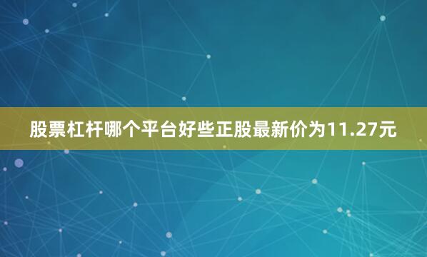 股票杠杆哪个平台好些正股最新价为11.27元